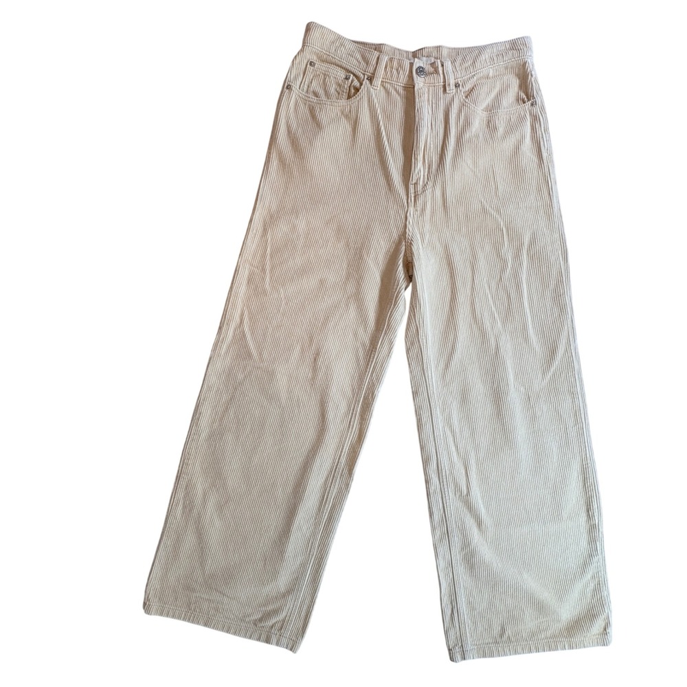 BDG Corduroy Pants Womens 29 Cream High & Wide Leg Cotton Casual Trousers